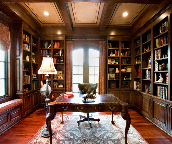 漳州别墅书房装修设计，可以让你在家中办公也能提升工作效率