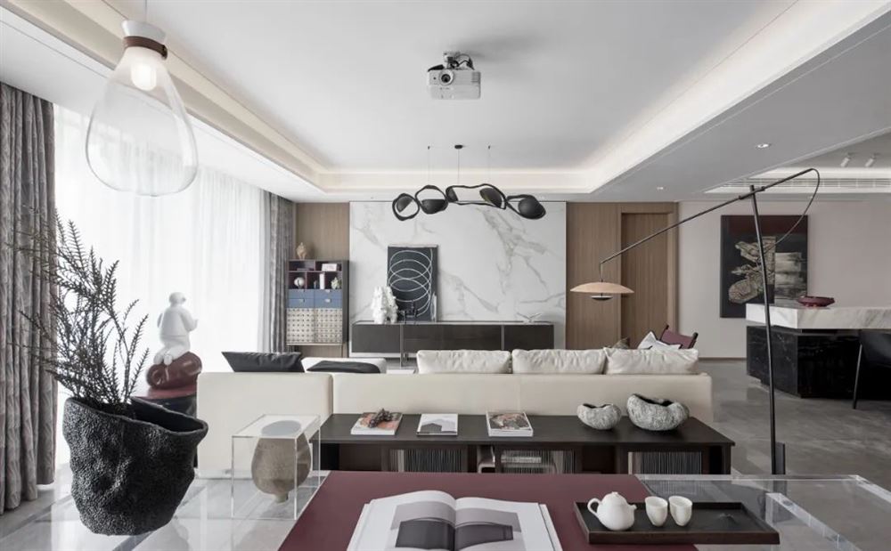 漳州室内装修洱海传奇188平米五居-新中式风格室内设计家装案例