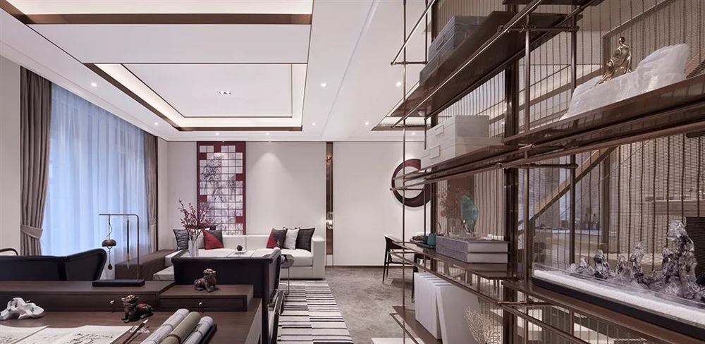 漳州室内装修中和坊别墅230平米-新中式风格别墅室内设计家装案例