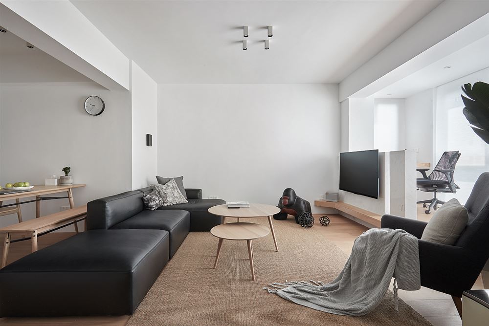 漳州装修设计万科金域中央108平方米三居-现代极简风格室内家装案例效果图